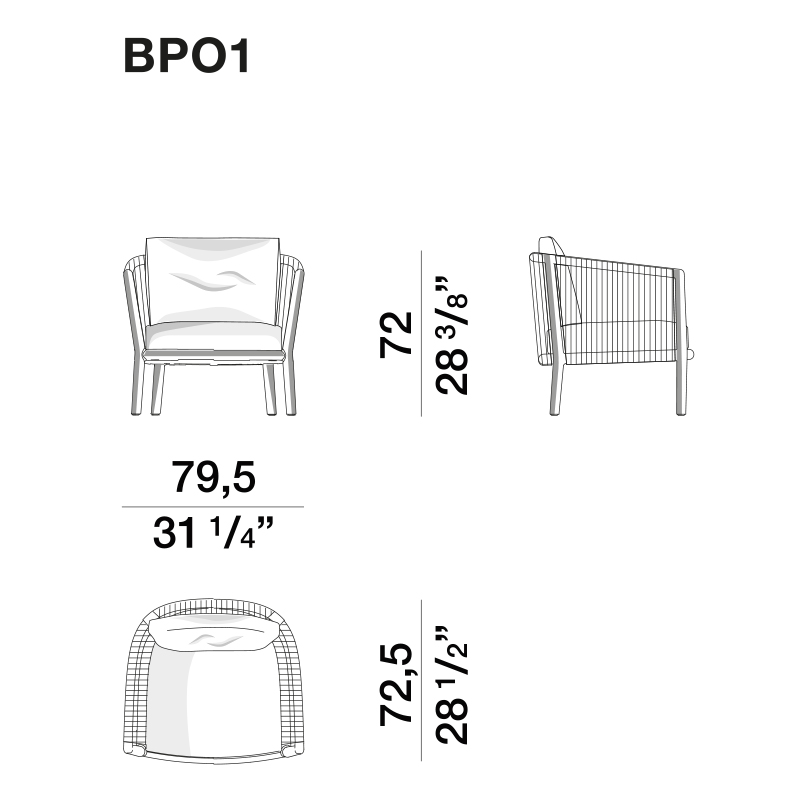 Дизайнерское уличное кресло из массива дерева с веревочной спинкой BOBOLI Armchair в Новосибирске