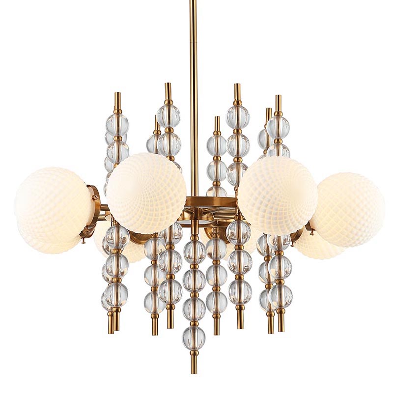 Люстра Addelyn Chandelier 8 lamp Белый Латунь в Новосибирске | Loft Concept 