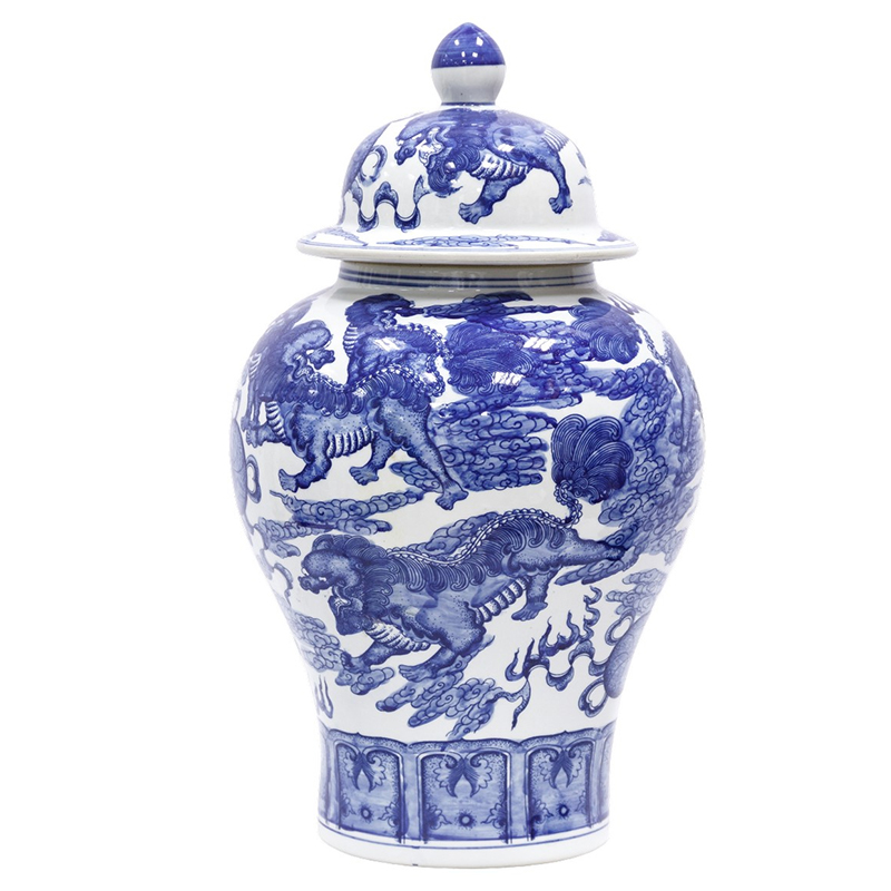 Ваза Blue White Chinese Dragon Vase Синий Белый в Новосибирске | Loft Concept 