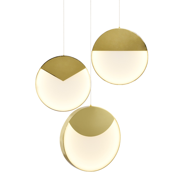 Подвесной светильник MM Lampadari Moonlight Suspension Lamp 3 Золотой Белый в Новосибирске | Loft Concept 