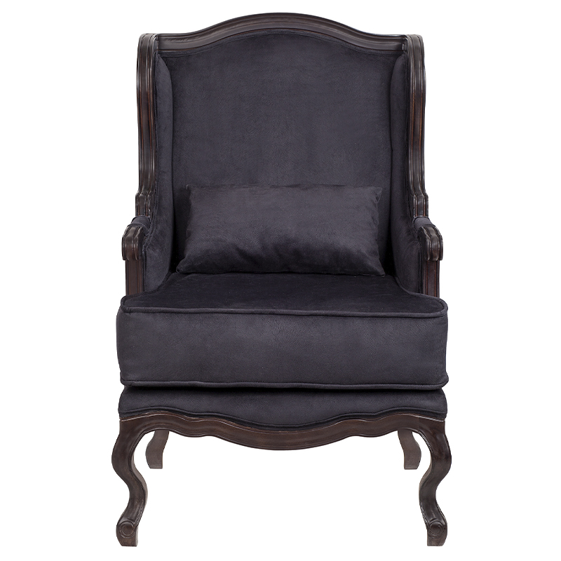 Кресло George Grand Armchair black velour Черный Коричневый в Новосибирске | Loft Concept 