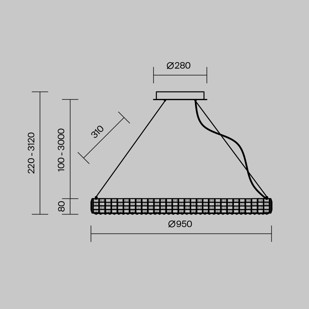 Люстра подвесная Castello 3000К 35Вт в Новосибирске