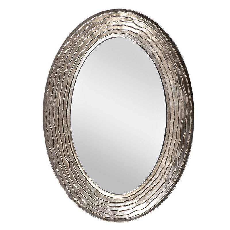 Зеркало Waves Dark Silver Oval Mirror  в Новосибирске | Loft Concept 