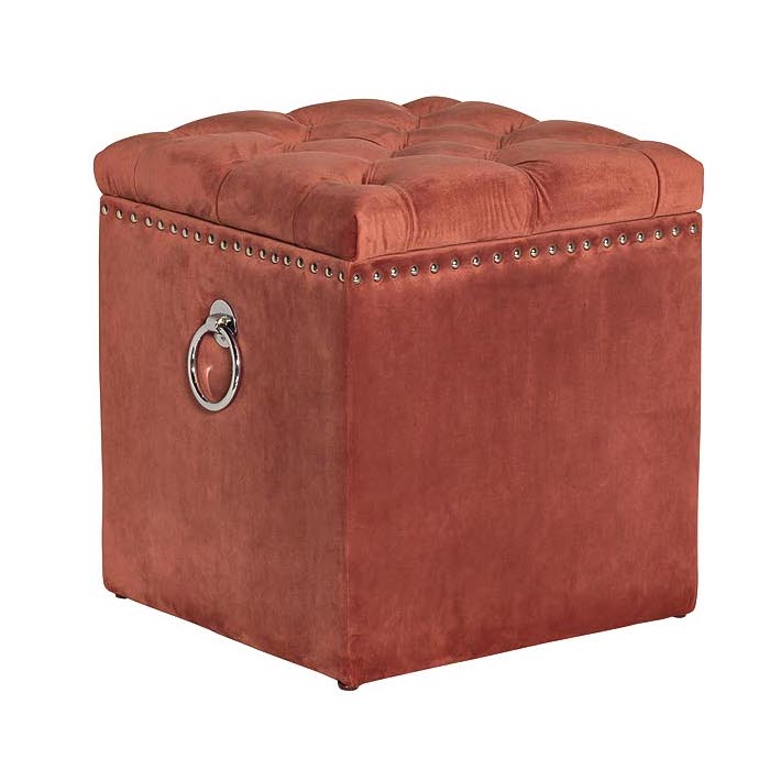 Пуф Terracotta Box Puff Терракотовый Хром в Новосибирске | Loft Concept 