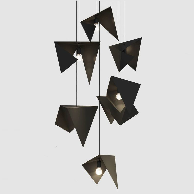 Люстра Chandelier BIRD 7 black LGH0731 Черный матовый в Новосибирске | Loft Concept 