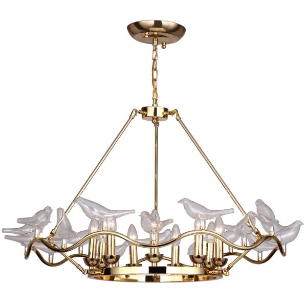 Люстра Dove Chandelier Glass Bird 9 Золотой в Новосибирске | Loft Concept 