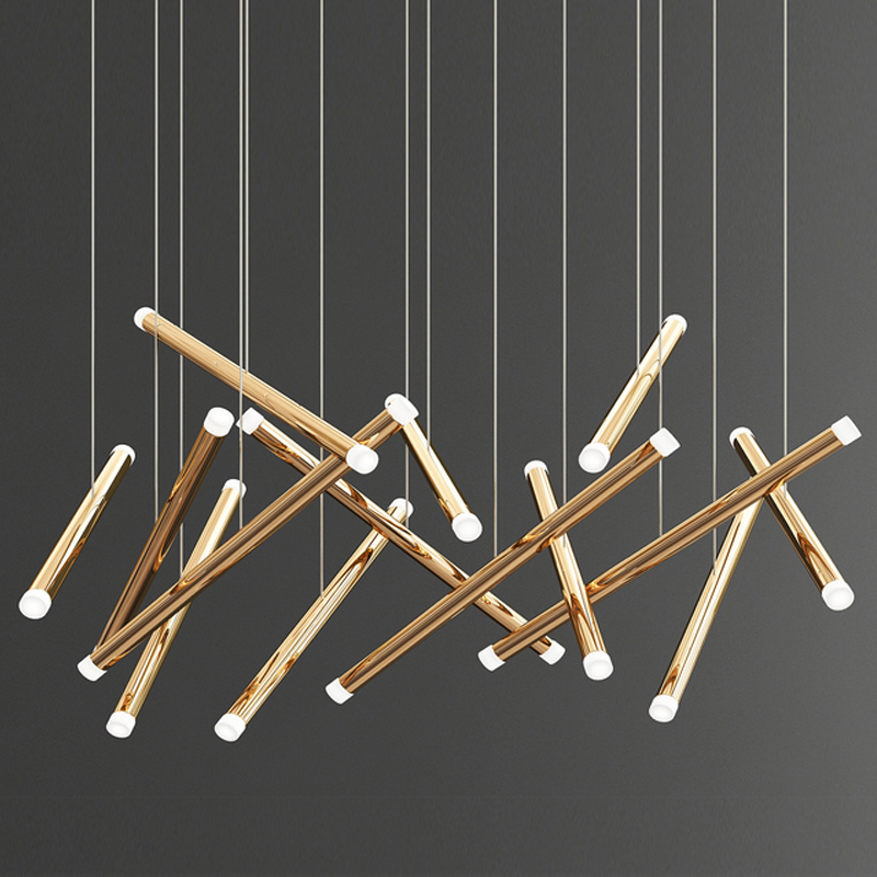 Люстра Dutti D0068 LED Chandelier Modern 14 Глянцевое золото в Новосибирске | Loft Concept 