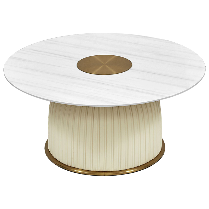 Кофейный стол Orlaith White Gold Round Table Белый ivory ( слоновая кость ) Золотой в Новосибирске | Loft Concept 