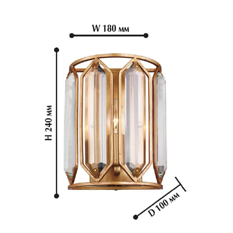 Бра с золотисто-коричневым каркасом CRYSTAL LIGHT в Новосибирске