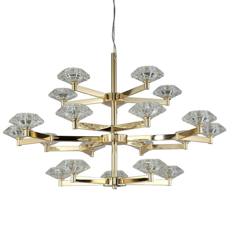 Люстра Yerker Chandelier Gold 20 Глянцевое золото Прозрачный в Новосибирске | Loft Concept 