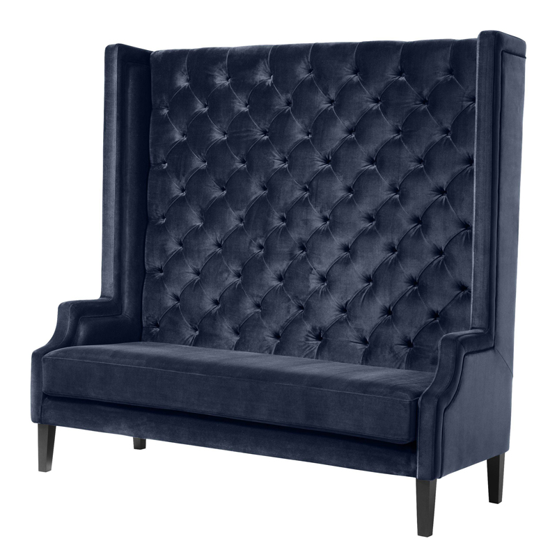 Диван Eichholtz Sofa Spectator midnight blue Синий Черный в Новосибирске | Loft Concept 