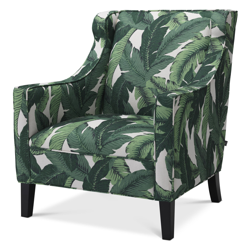 Кресло Eichholtz Chair Jenner Mustique green Зеленый Черный в Новосибирске | Loft Concept 