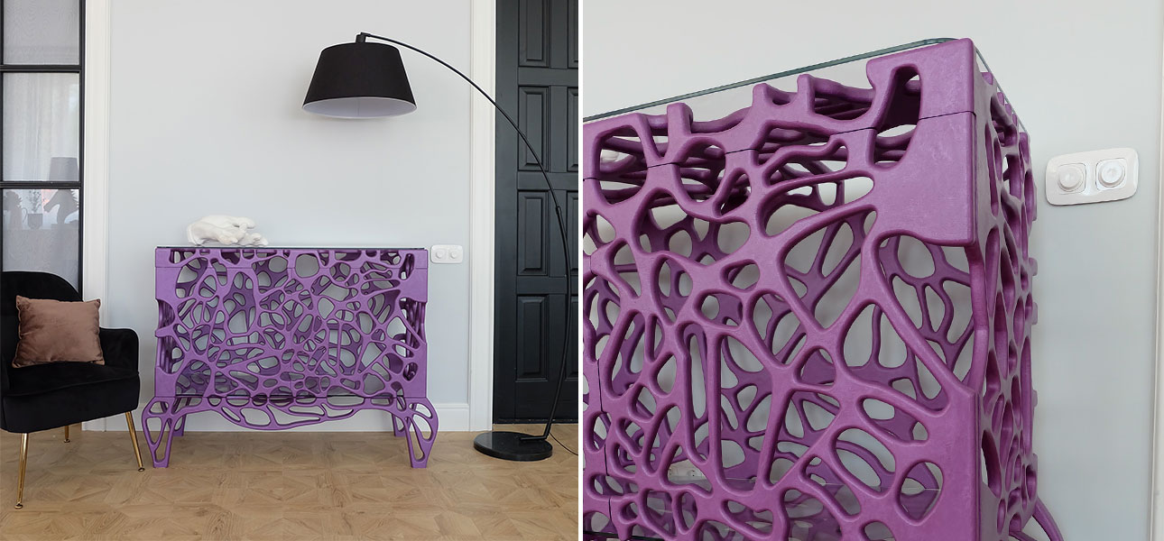 Комод со стеклянными полками в фигурном стиле Einstein Neurons - фото №2