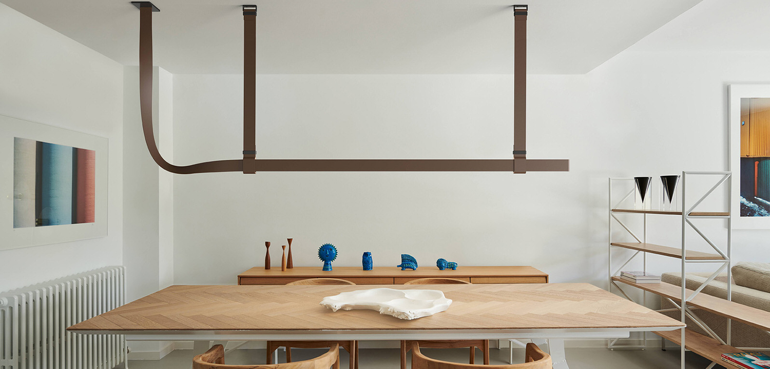 Подвесной светильник Flos Belt pelle naturale Коричневый цвет - фото №2