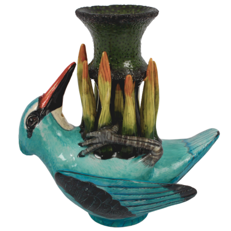 Ваза Голубая Птичка Woodland Kingfisher Vase Синий в Новосибирске | Loft Concept 