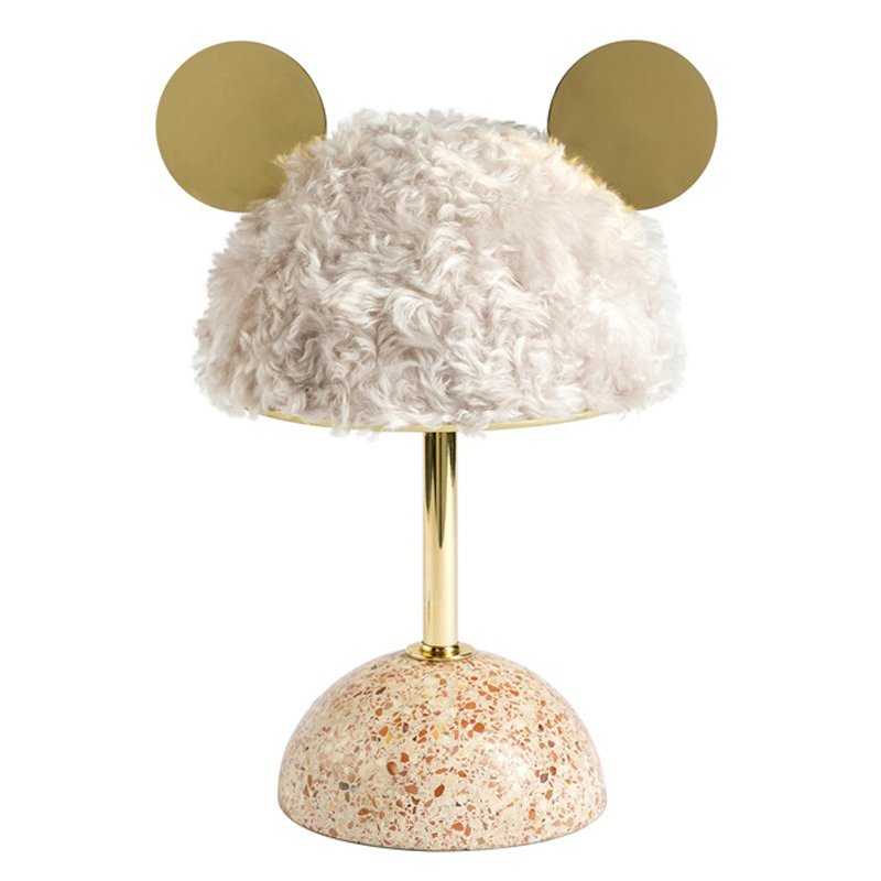 Настольная лампа White Mouse Table Lamp Белый Латунь Розовый пастельный в Новосибирске | Loft Concept 