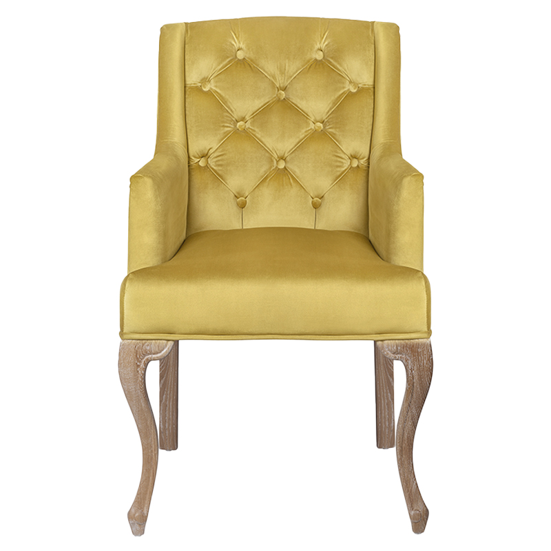 Кресло Mason Classical Armchair gold velour Желтый Коричневый в Новосибирске | Loft Concept 