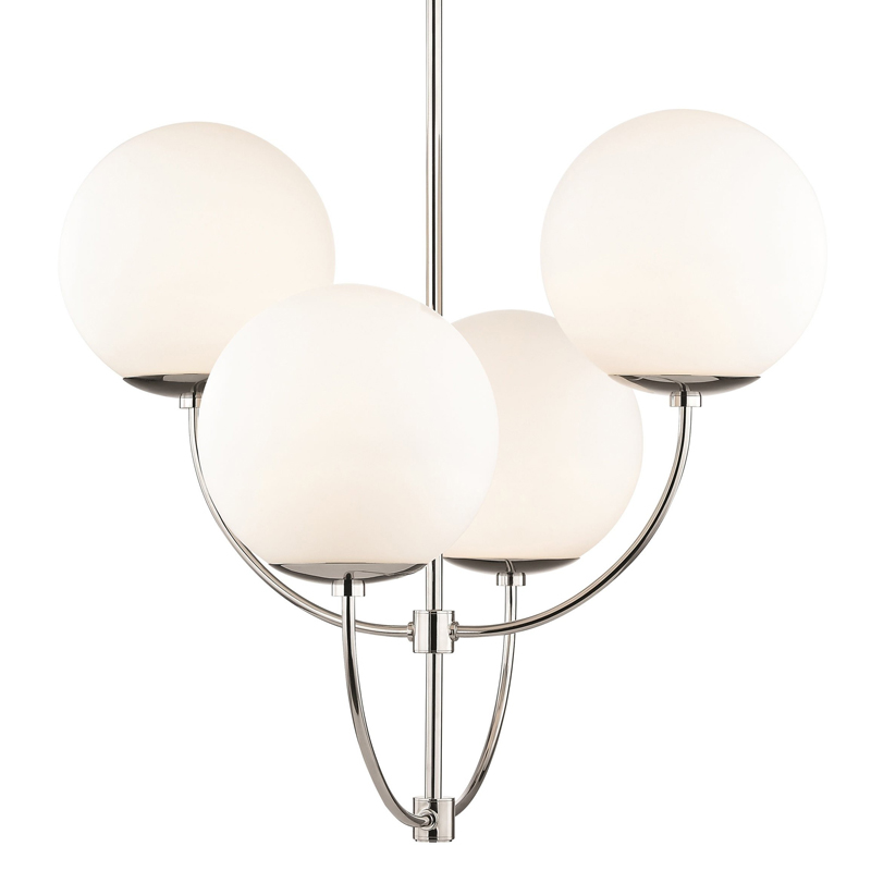 Люстра Breasal White Matte Balls Chandelier Chrome Хром Белое матовое стекло в Новосибирске | Loft Concept 