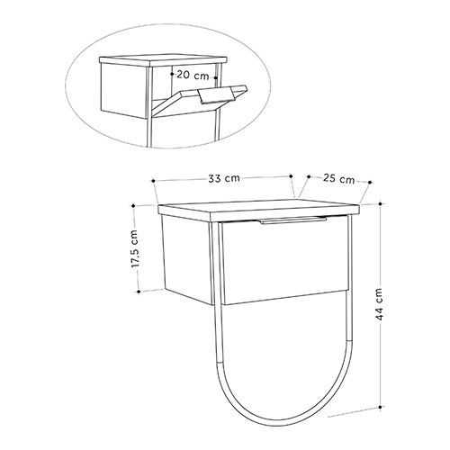 Прикроватная тумба бежево-серого цвета с откидной дверцей NORFOLK NIGHTSTAND LIGHT MOCHA в Новосибирске