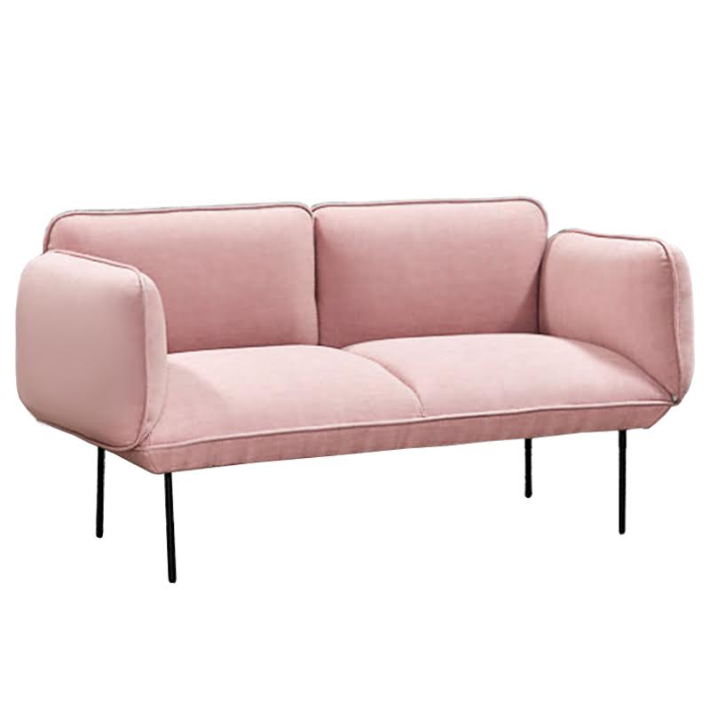 Двухместная Софа Elsa 2 Seater Sofa Розовый велюр Розовый пастельный в Новосибирске | Loft Concept 