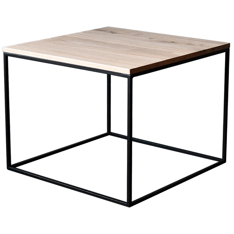 Кофейный стол Clegg Industrial Metal Rust Coffee Table Светлый дуб Черный в Новосибирске | Loft Concept 