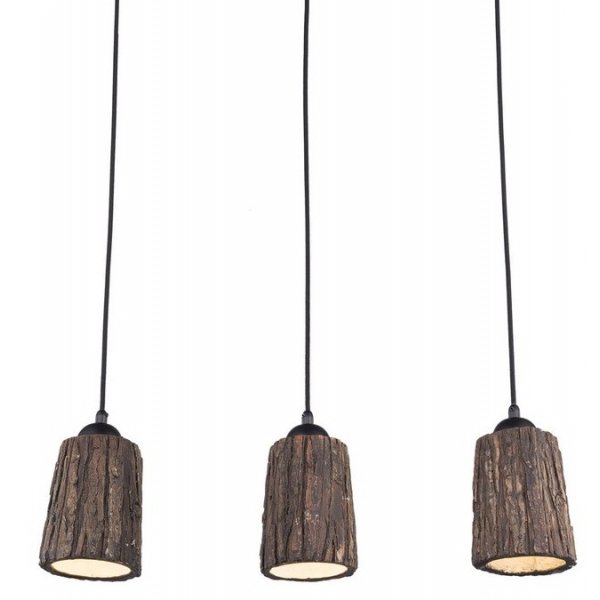 Люстра Wood Log Pendant 3 Коричневый в Новосибирске | Loft Concept 