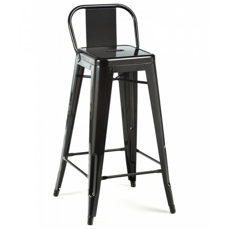 Барный стул Tolix Bar Stool 75 Backed Черный Салатовый Нержавеющая сталь Красный Оранжевый Зеленый Белый Голубой Желтый в Новосибирске | Loft Concept 