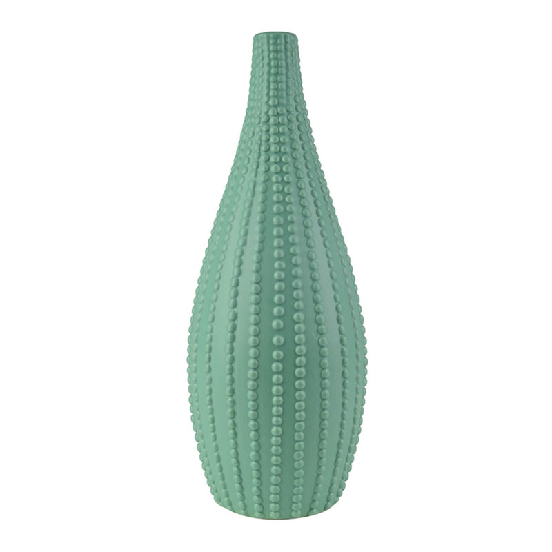 Ваза Ribbed Vase Narrow Throat turquoise 38 Бирюзовый в Новосибирске | Loft Concept 