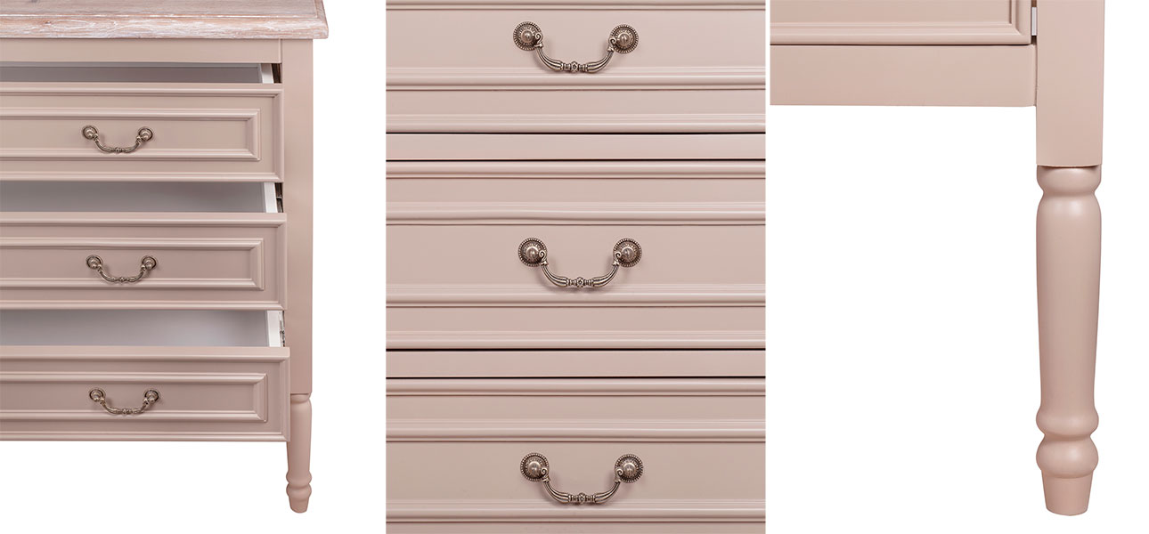 Бежевый комод из дуба Amelia beige dark    - фото №2