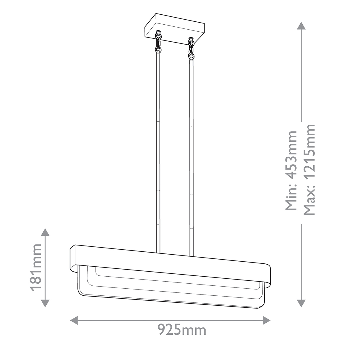 Люстра подвесная прямоугольная цвета латунь Kichler в Новосибирске
