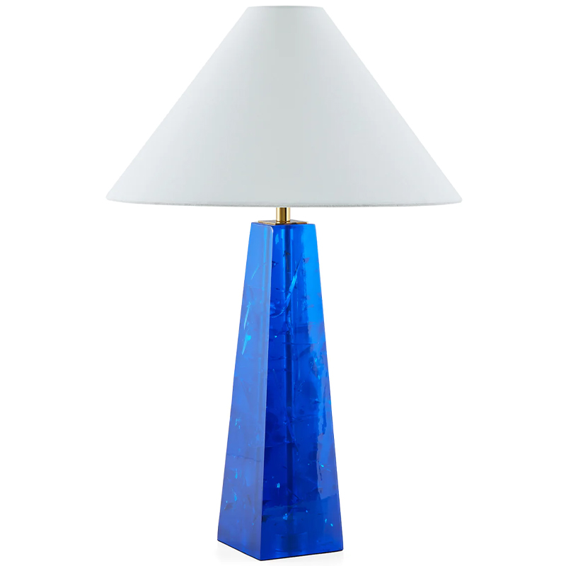 Настольная лампа Jonathan Adler Prisma Table Lamp Blue Белый Синий Латунь в Новосибирске | Loft Concept 