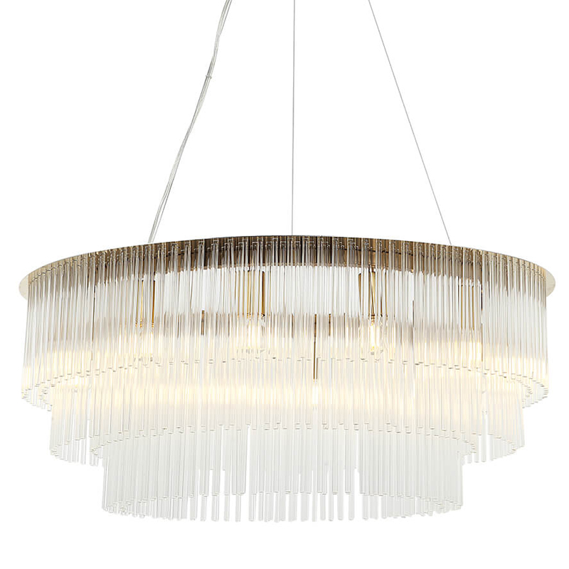 Люстра Harrison Chandelier gold 12 lamp Глянцевое золото Прозрачный в Новосибирске | Loft Concept 