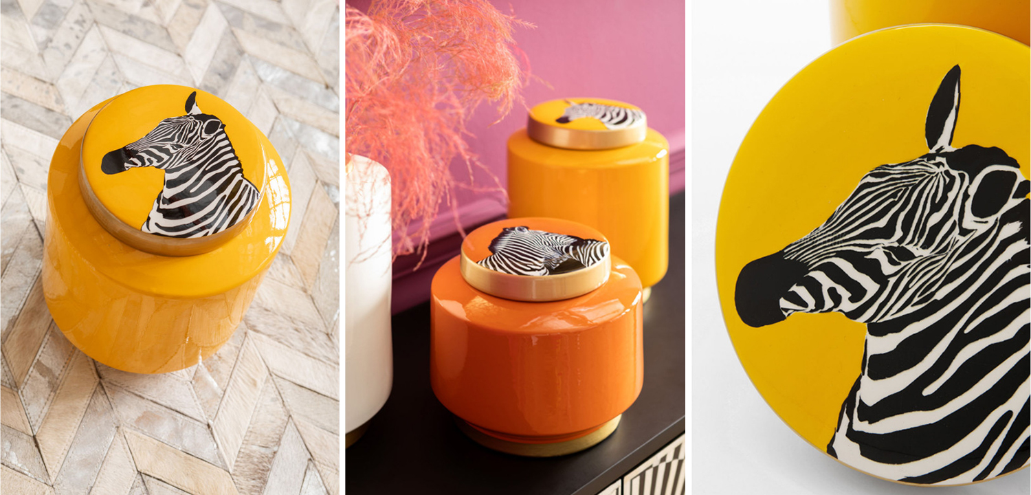 Ваза с крышкой Yellow Zebra - фото
