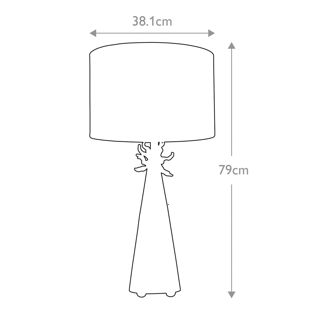 Настольная лампа с декоративным элементом золотого цвета и цилиндрическим абажуром из папье-маше светлого оттенка Flambeau в Новосибирске