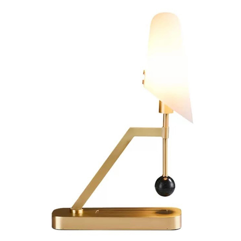 Настольная лампа Gold table lamp with stone Золотой Белый в Новосибирске | Loft Concept 