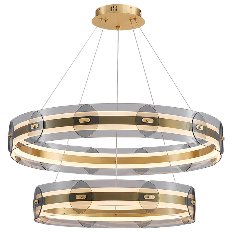 Люстра Gold 2 ring horizontal chandelier Прозрачный Латунь в Новосибирске | Loft Concept 