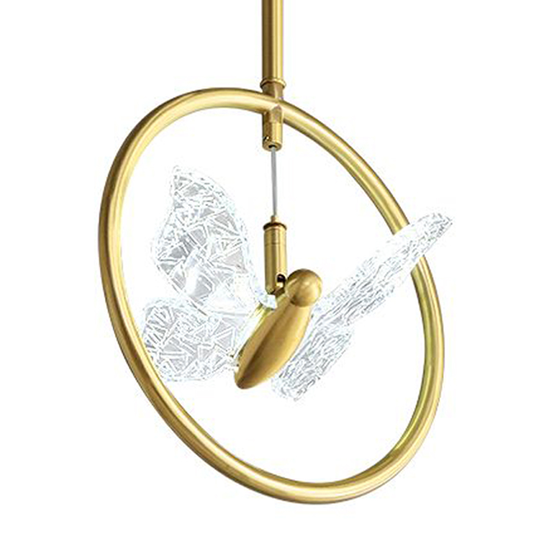 Светильник Butterfly Disk Pendant Lamp H Прозрачный Латунь в Новосибирске | Loft Concept 