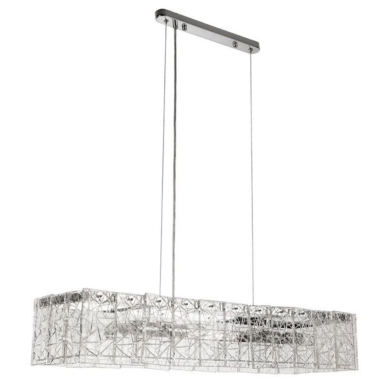 Люстра Alvaro Crystal Rectangular Chandelier Прозрачный Хром в Новосибирске | Loft Concept 