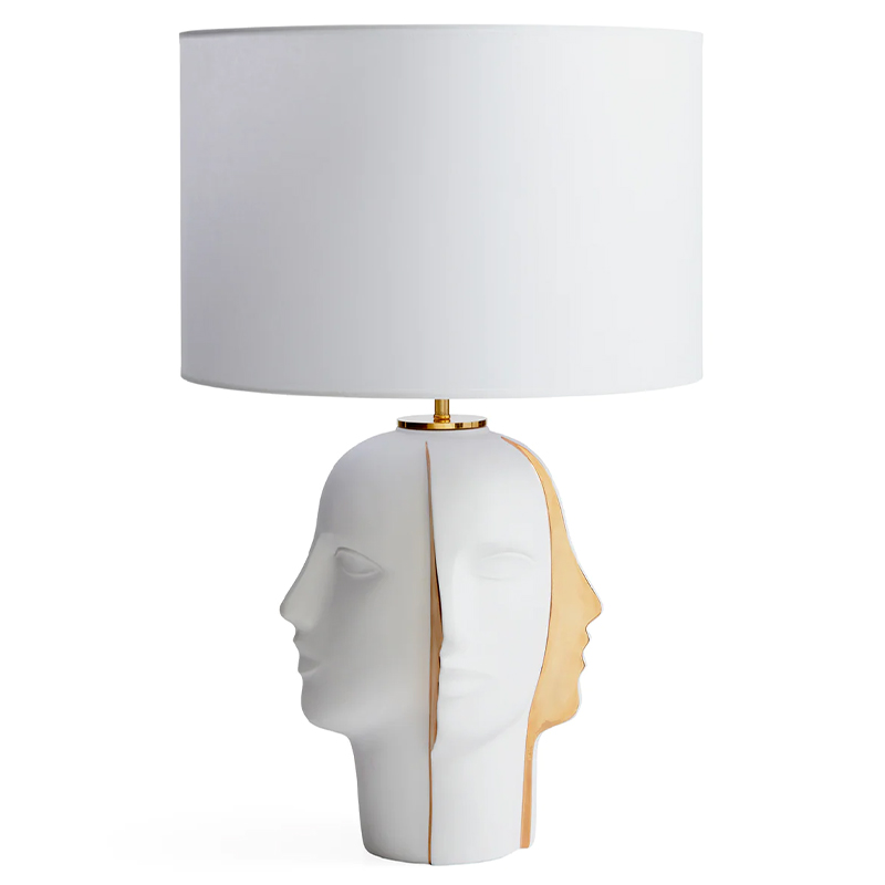 Настольная лампа ATLAS SPLIT TABLE LAMP Глянцевое золото Белый в Новосибирске | Loft Concept 