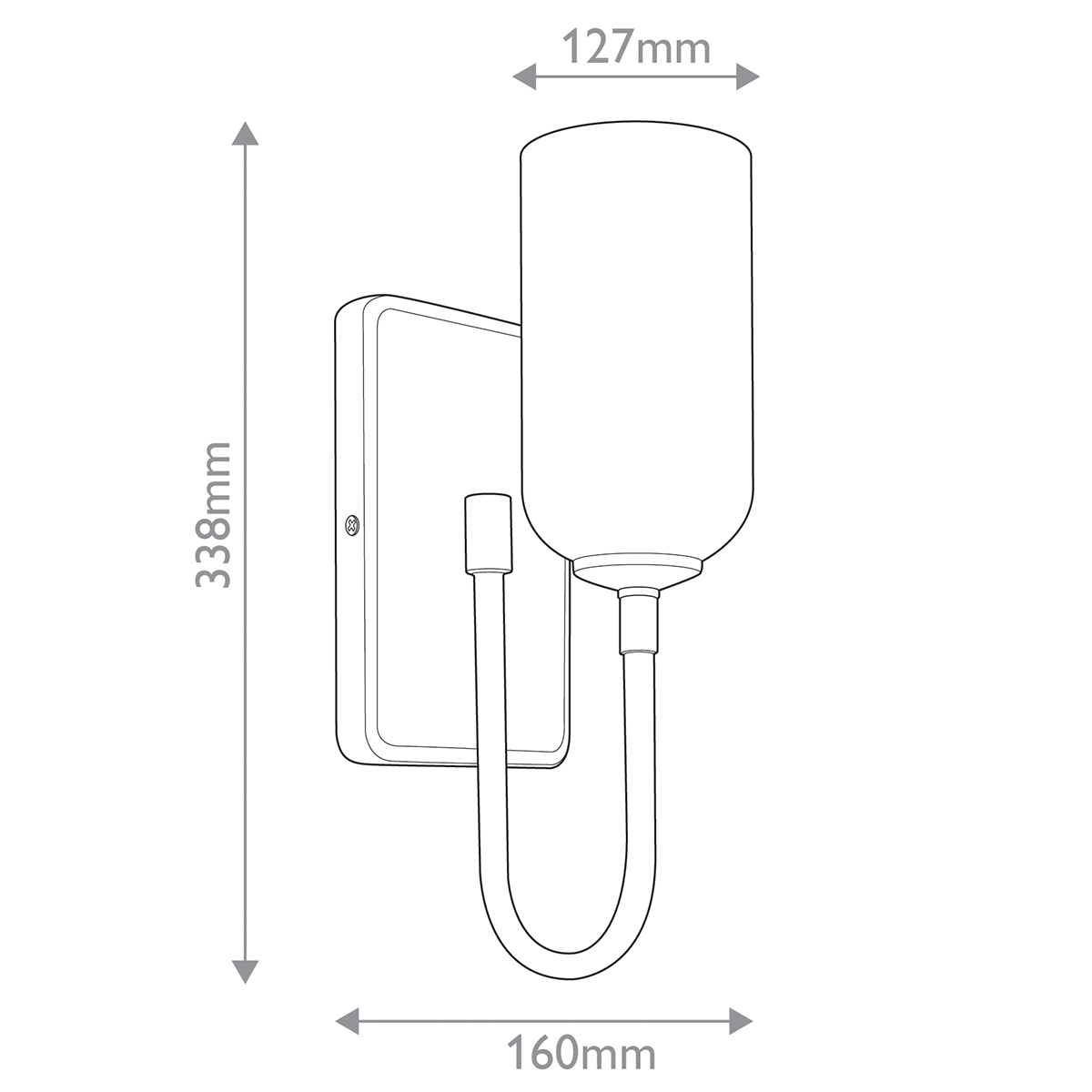  Бра с прямоугольным черным основанием и белым матовым цилиндрическим плафоном Kichler в Новосибирске
