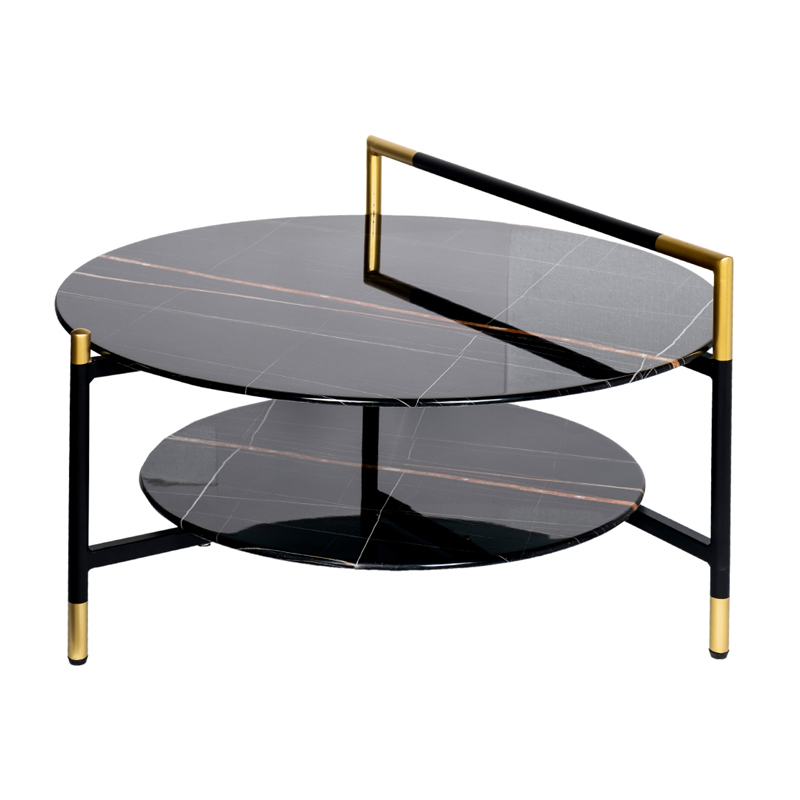 Кофейный столик Coffee Table CARTER 80 Черный Золотой в Новосибирске | Loft Concept 