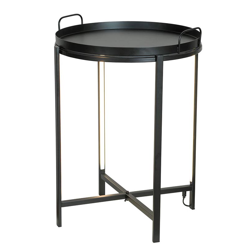 Приставной стол Nagib Side Table Black LED Черный в Новосибирске | Loft Concept 