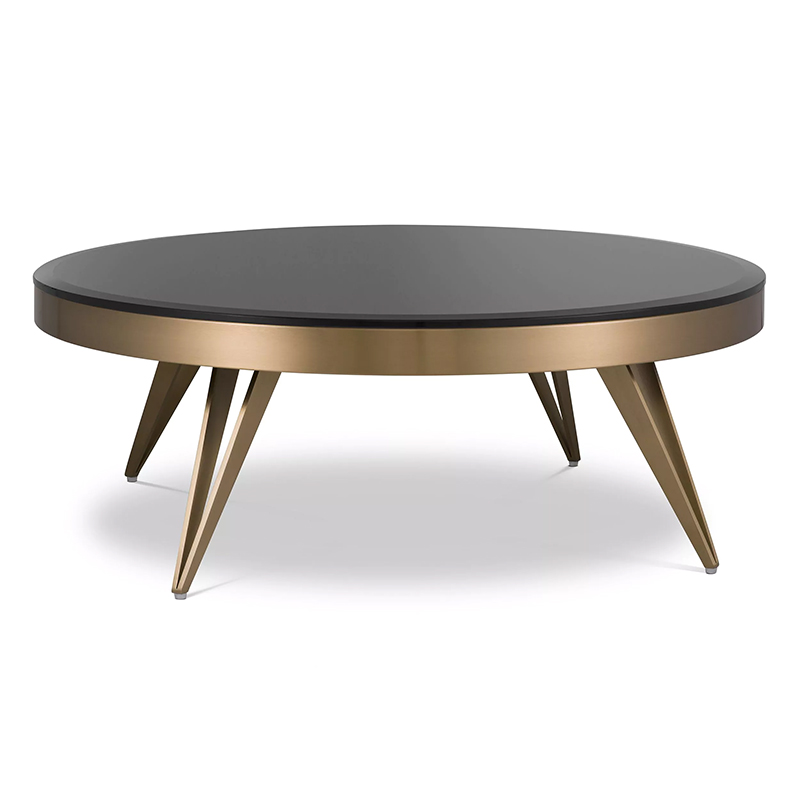 Кофейный стол Eichholtz Coffee Table Rocco Латунь Черный в Новосибирске | Loft Concept 