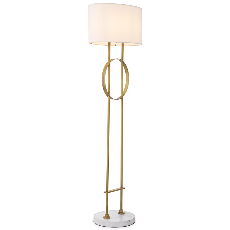 Торшер Eichholtz Floor Lamp Kaiser Латунь Белый Мрамор Bianco Белый в Новосибирске | Loft Concept 