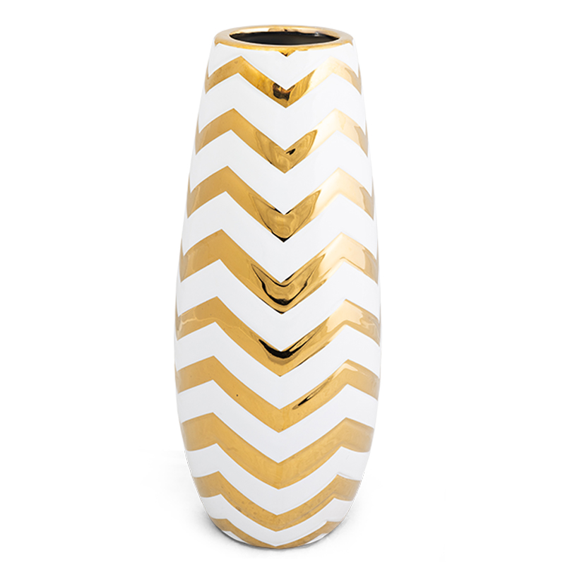 Ваза Gold chevron Vase Белый Глянцевое золото в Новосибирске | Loft Concept 