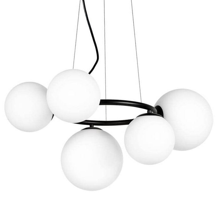 Люстра Bubbles on Ring Chandelier Black Белый Черный в Новосибирске | Loft Concept 