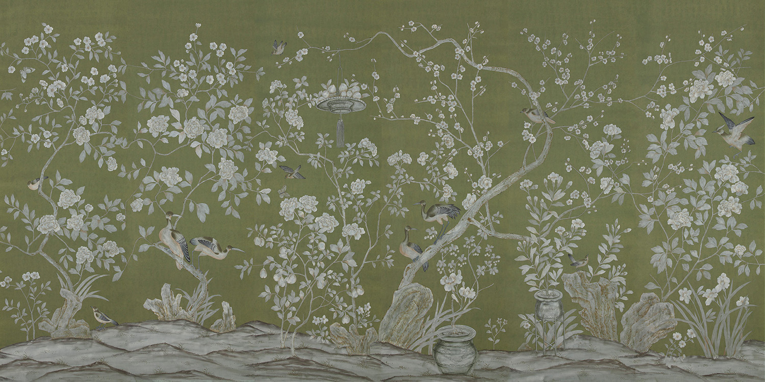 Обои ручная роспись Askew Olive - фото