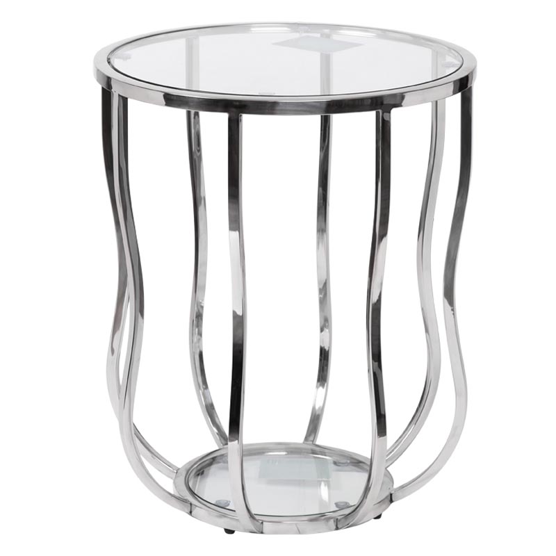 Приставной стол Fedric Side Table silver Серебряный в Новосибирске | Loft Concept 