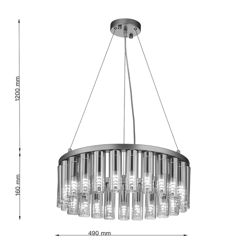 Люстра со стеклянными цилиндрическими плафонами Luminous Cylinders Amber Round в Новосибирске