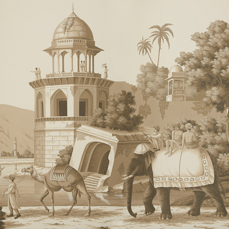 Обои ручная роспись Early Views of India Sepia on scenic paper  в Новосибирске | Loft Concept 